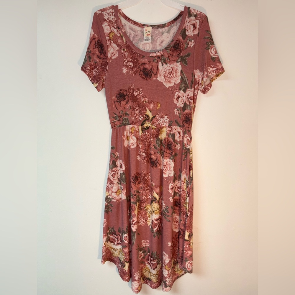 7th Ray Rose Floral Midi Dress
